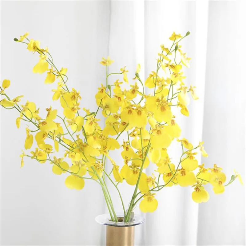 Silk Orchid Artificial Flowers Fake DIY simulation Flower Bouquet for Home Wedding Festival Decoration | Дом и сад
