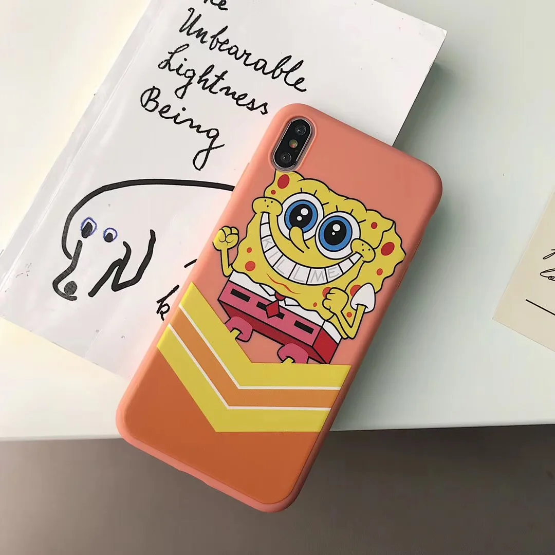 Милый мультфильм Dumbo Губка Боб Чехол для Apple iPhone 7 8 6 6s Plus X XS Max Xr Sesame уличные