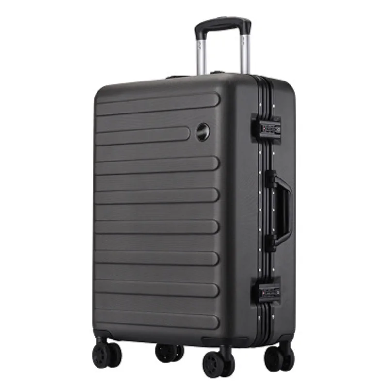 Customized business solid color wear-resistant universal wheel luggage customs lock anti-theft 100% aluminum frame trolley case