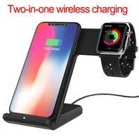 2 in 1 qi wireless charger for apple watch 1 2 3 4 10w fast charging for iphone xs max xr x 8 plus for samsung s9 s8 note 9 8