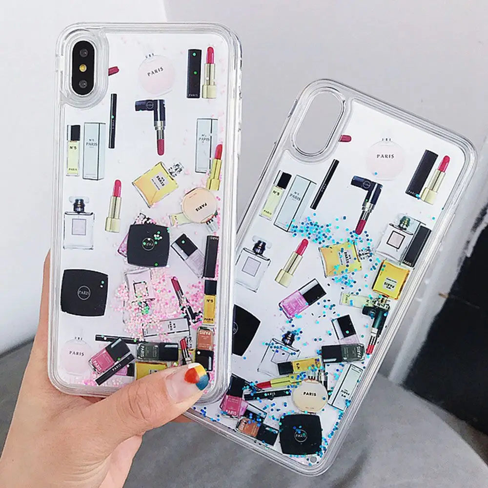 Glitter Liquid Case For iPhone XS Max X XR 7 7Plus 8 8Plus 6 S 6S Plus Dynamic Cosmetic Icon Quicksand Capinha Phone Fundas |