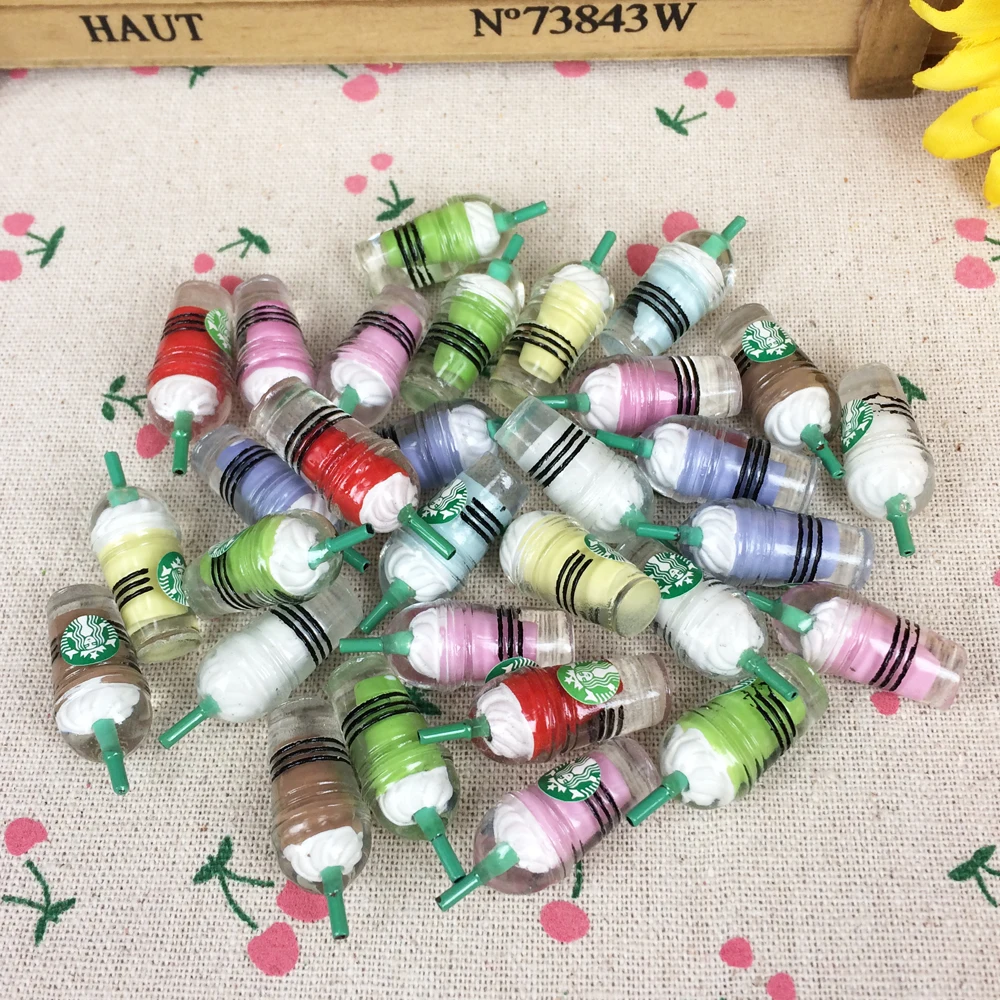 Кабошон из смолы с плоской спинкой кавайный логотипом для украшения бутылок