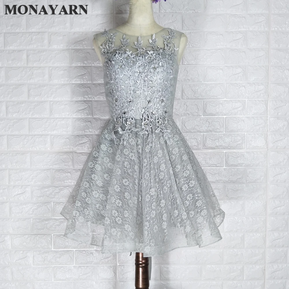 2017 Бесплатная доставка недорогие Сексуальные Короткие Серые Вечерние платья с