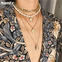 ZA модное колье с искусственным жемчугом для женщин, богемный подарок для девушек, круглый кулон, колье, воротник, ювелирное изделие