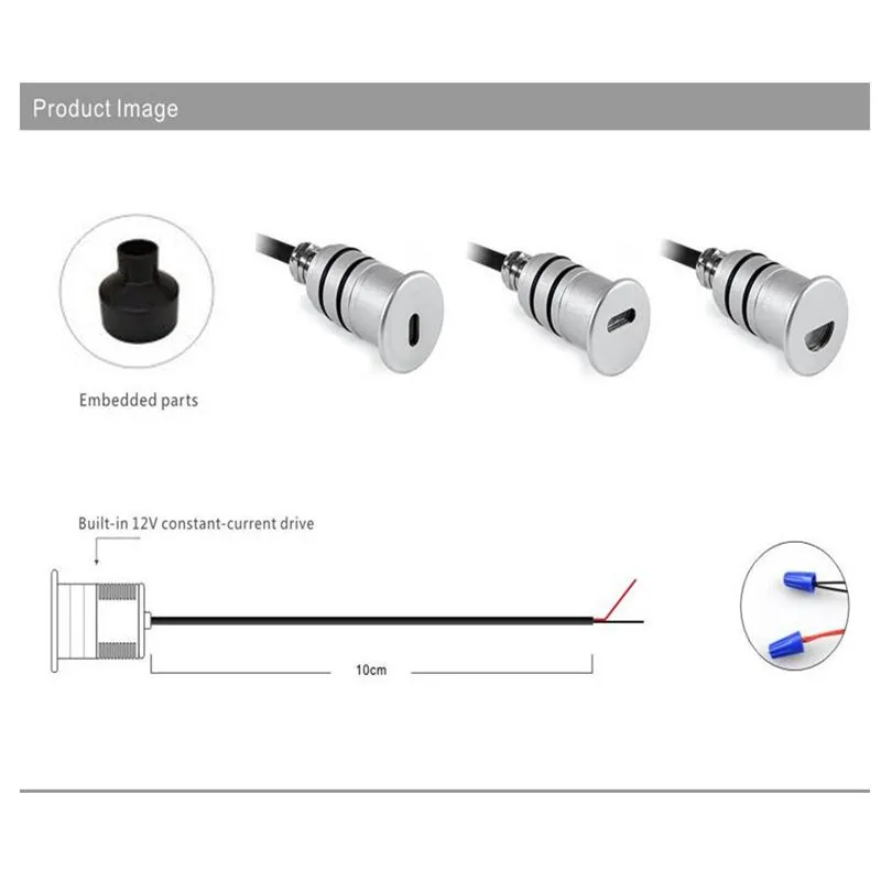 Встраиваемый настенный светильник для ступенек лестницы 12 шт. уличное