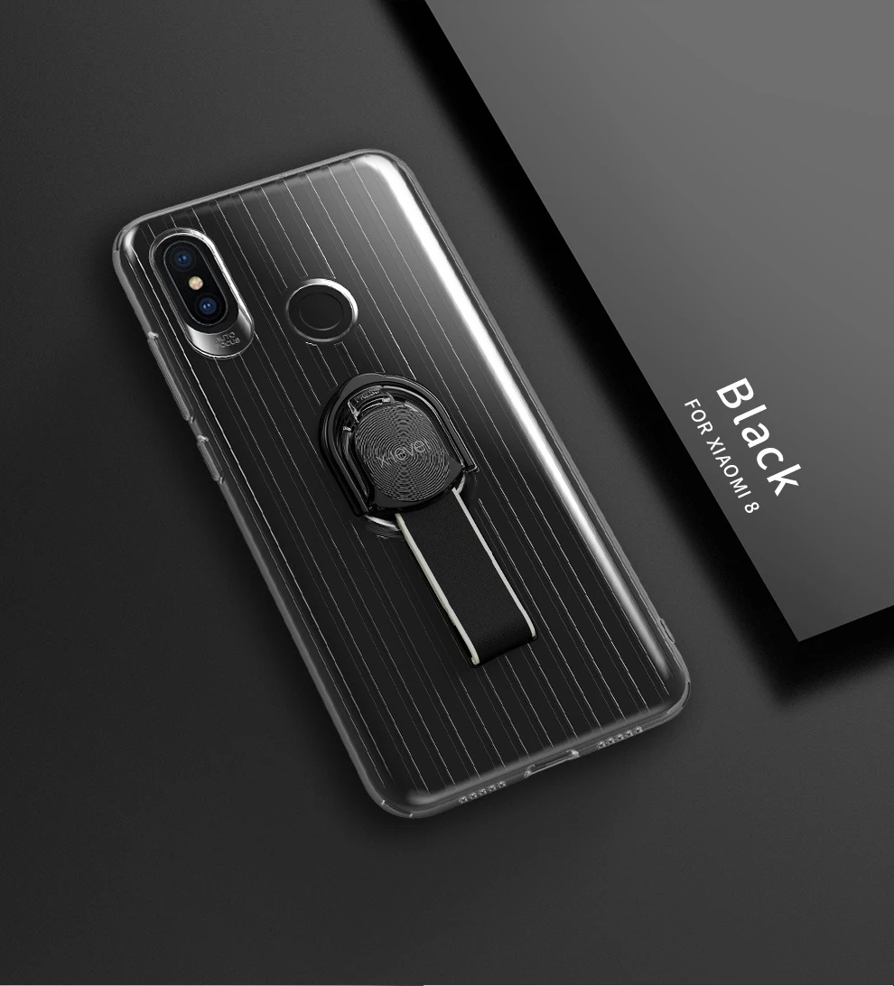 Mi 8 SE Case For Xiaomi 8SE X-Level Finger Ring Stand Holder Phone Soft Clear Suitcase Cover | Мобильные телефоны и