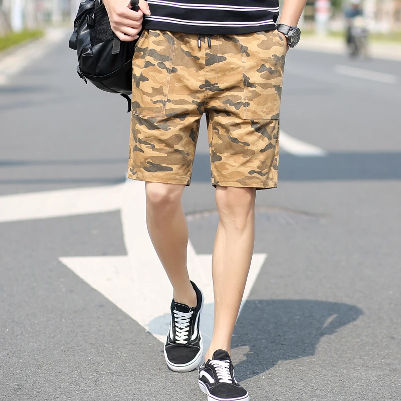 

2019 Summer Men Loose Casual Cotton Shorts Dropshipping Male Knee Length Shorts Ropa Para Hombre Casual Streetwear Trousers