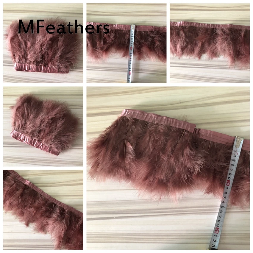 MFeathers 5 10 метров кофейная пушистая перьевая отделка marabou 6 8 дюймов Турецкая лента с