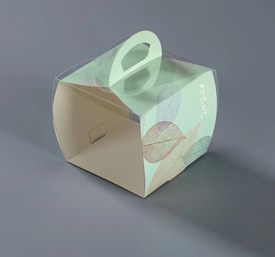 10 штук простой дизайн прозрачная пластиковая коробка для торта швейцарского