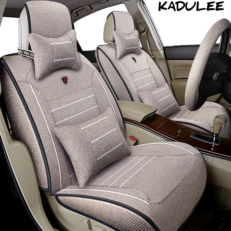 KADULEE льняные автомобильные чехлы для hyundai solaris elantra ix25 ix35, автомобильные аксессуары, Стильный автомобильный протектор для сидений