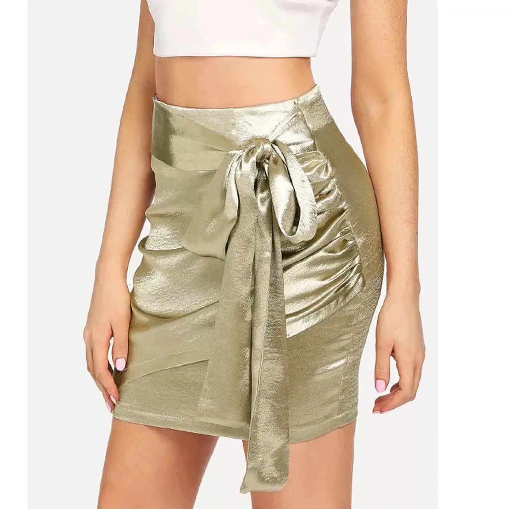 Прямая поставка 2018 Новое поступление Женская модная сексуальная юбка с бантом