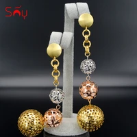 sunny jewelry fashion jewelry 2020 long drop dangle earrings for women high quality exquisite jewelry zircon ball for party gift