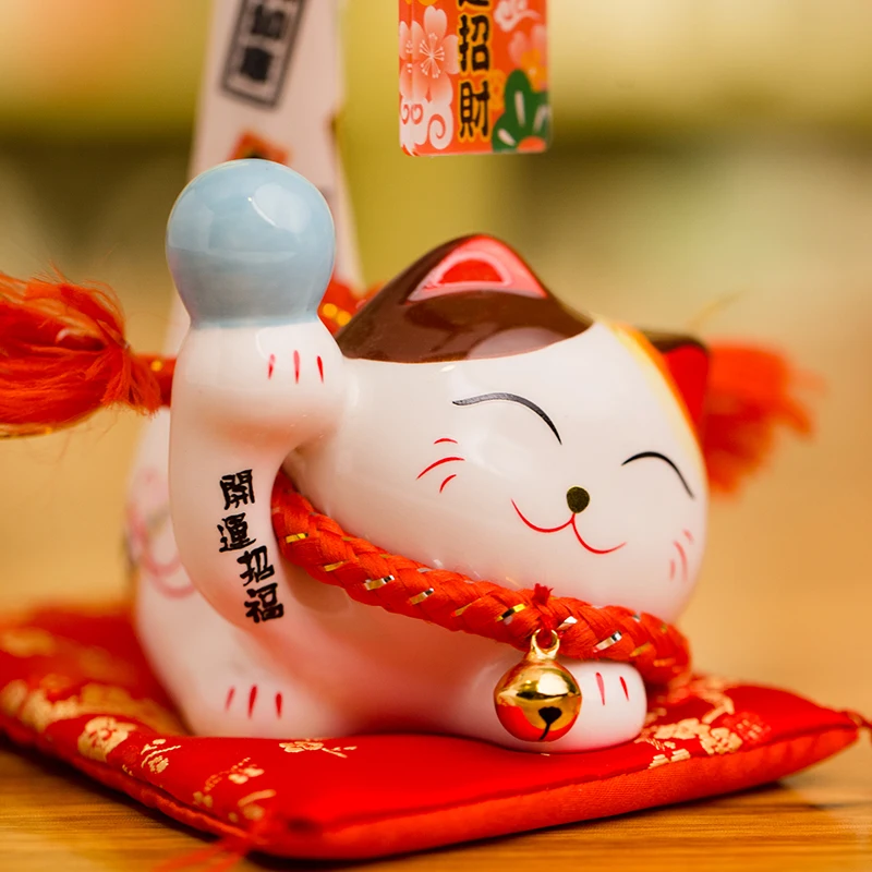 1 шт. японский стиль Maneki Neko керамический счастливый кот мультяшная кошка с