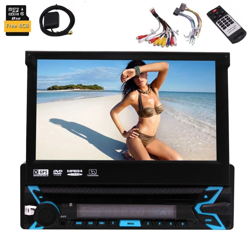 Eincar одиночный 1 Din сенсорный экран Bluetooth DVD/CD/MP3/USB/SD AM/FM стерео 7 дюймовый цифровой ЖК
