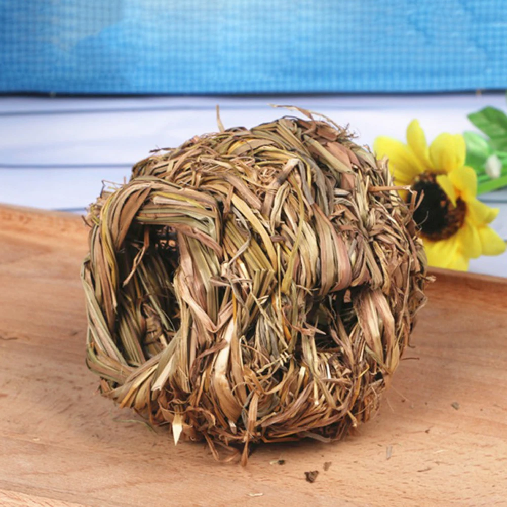 Pet Woven Grass Straw Small Rabbit Hamster Cage Nest House Chew Toy Hedgehog Bed Cute | Дом и сад