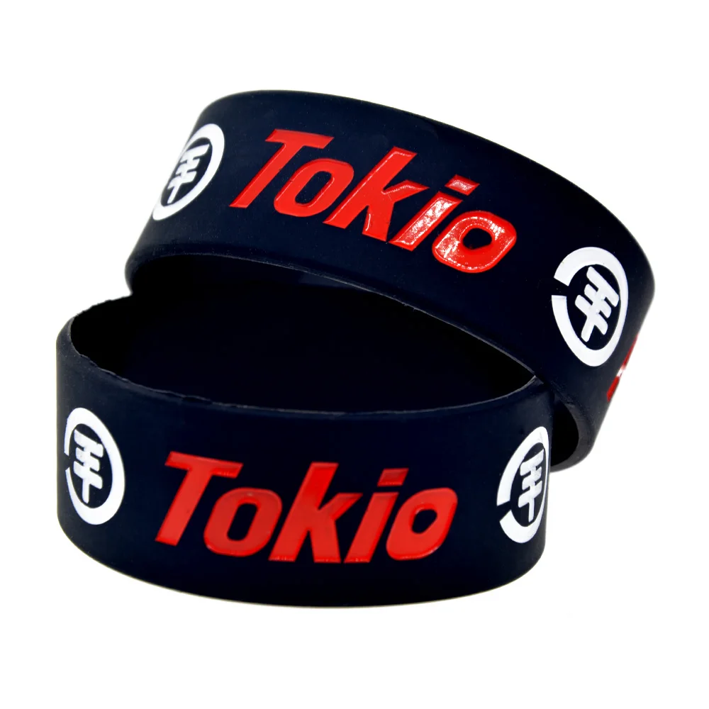 OBH 25 шт. Один Дюйм Широкий гравированный Tokio отель силиконовый резиновый браслет