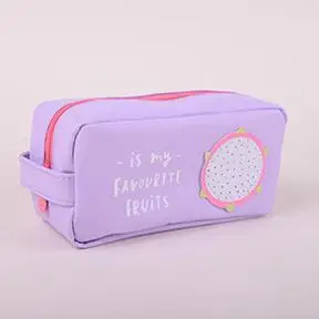 Фиолетовый Kawaii фрукты уголовного Карандаш Чехол симпатичная детская одежда в Корейском стиле из искусственной кожи школьный Карандаш Чехол для мальчиков и девочек большая застежка-молния сумка для ручек из коробка канцелярских принадлежностей мешок - Цвет: Фиолетовый