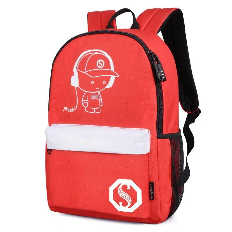 Студенческие светящиеся школьные сумки для подростков мужские и женские