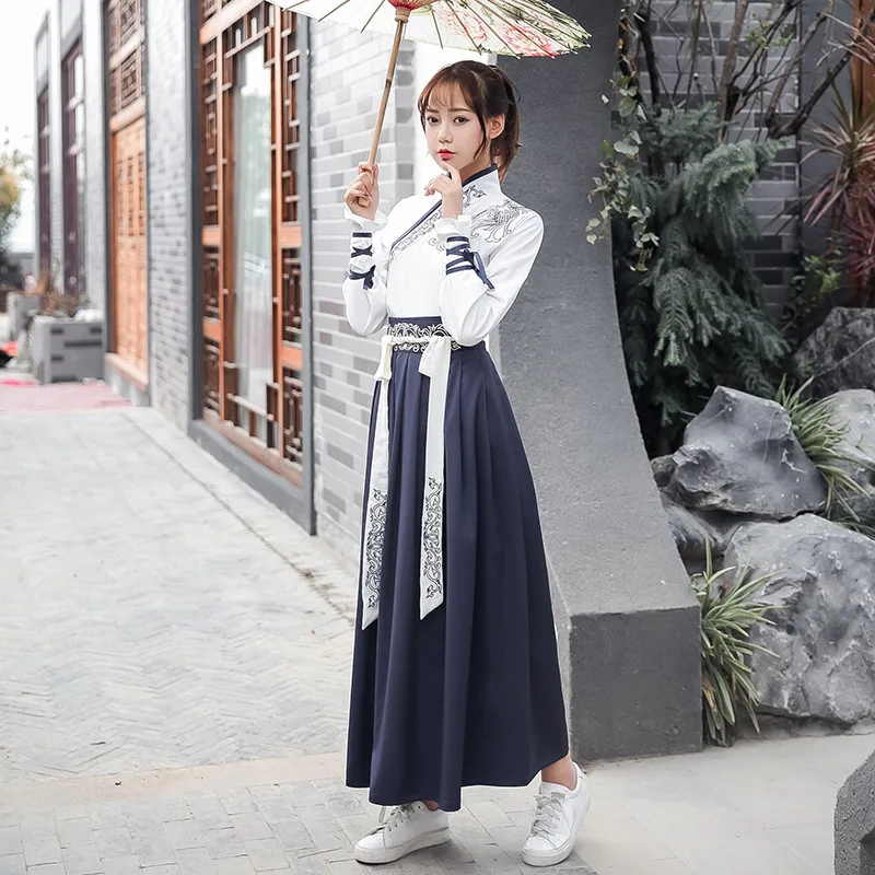 Оригинальный китайский стиль Улучшенная Hanfu юбка с перекрестной юбкой мужской Wu