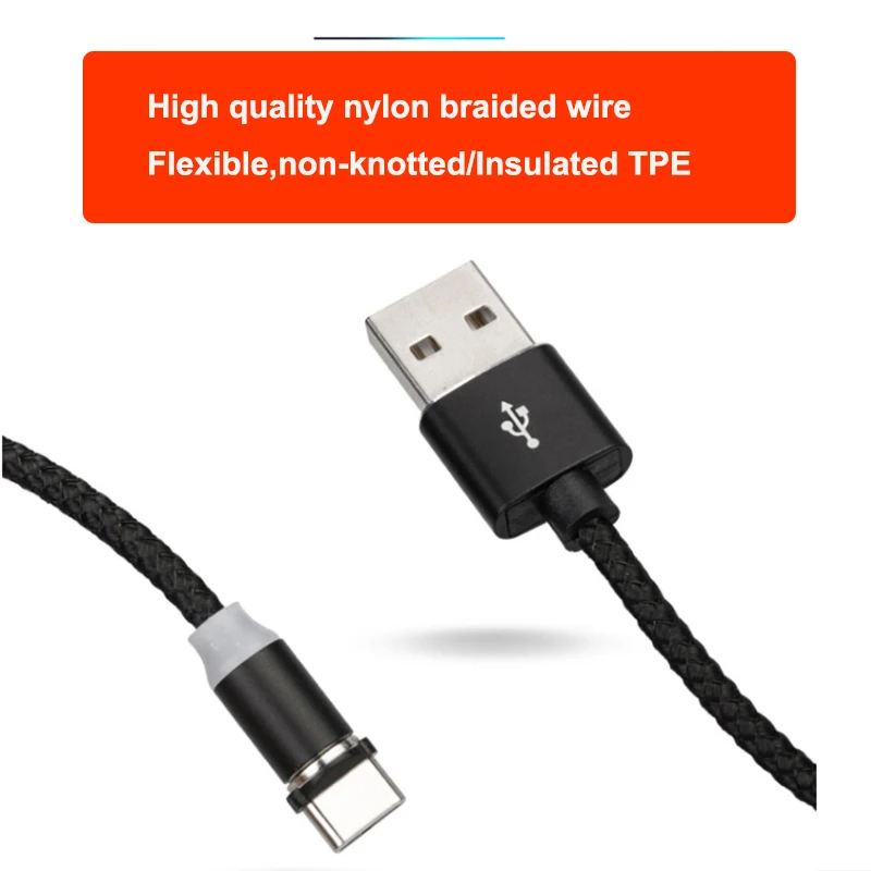 Магнитный кабель SOVAWIN Micro USB для быстрой зарядки светодиодный светильник 1 м Магнитный кабель для зарядки телефона для iphone для samsung для huawei P9
