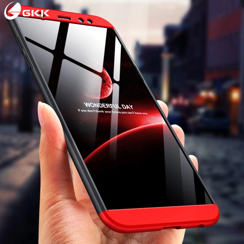 GKK Case for SAMSUNG A6 PLUS 360 Full protection Anti-shock waterproof Hard PC 3 In 1 Design case Samsung Plus Cover | Мобильные