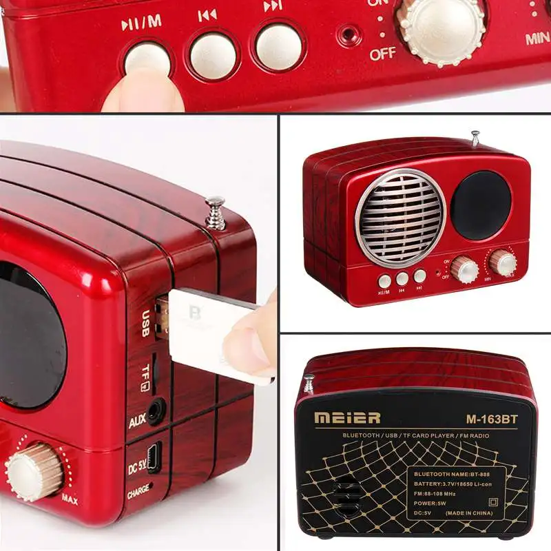LEORY портативный цифровой fm-радио bluetooth TF карта цифровой радиоприемник MP3 музыкальный плеер мини многофункциональный USB радио динамик