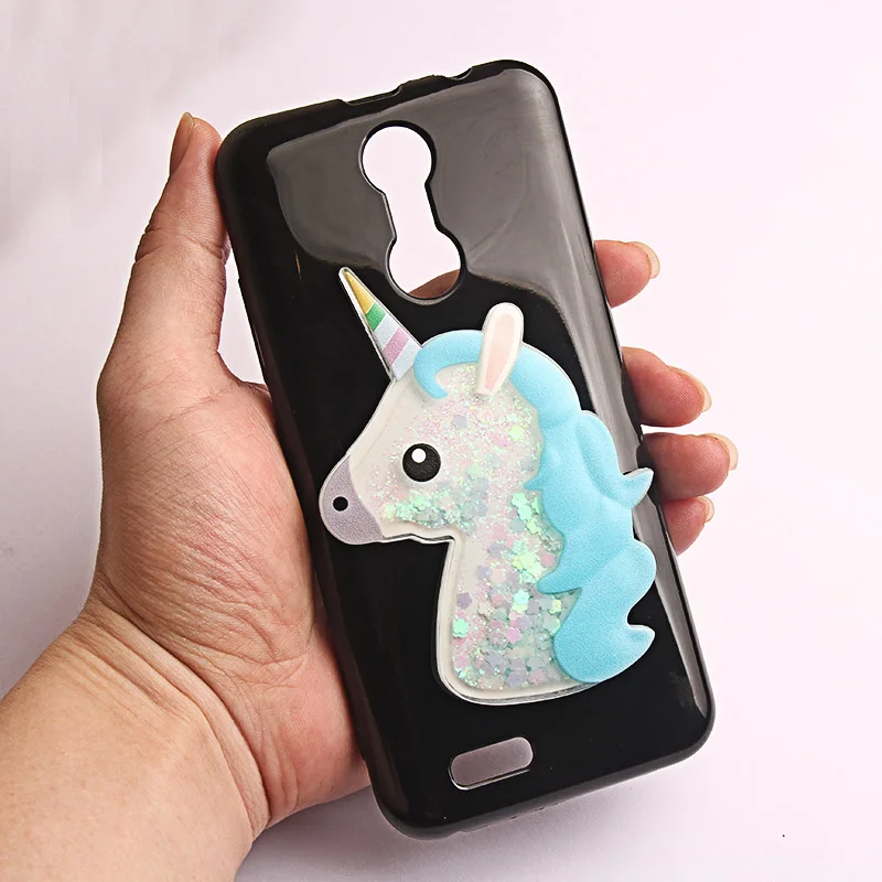 A-Unicorn-blue Yelun для zte лезвие V9 V18 N3 V8 V7 M2 M2 lite Z17mini N1 чехол 3D Микки и Минни Маус единорог с принтом зыбучих песков жидкостный мягкий силиконовый задний Чехол - Цвет: A-Unicorn-blue