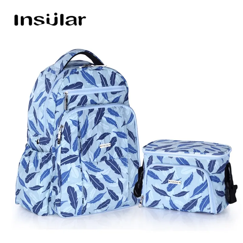 INSULAR Fashion Diaper Bags Backpack and Thermal Insulation SET For Baby Care Strollers with Wet Bag/ Hook/Changing Bag | Мать и ребенок