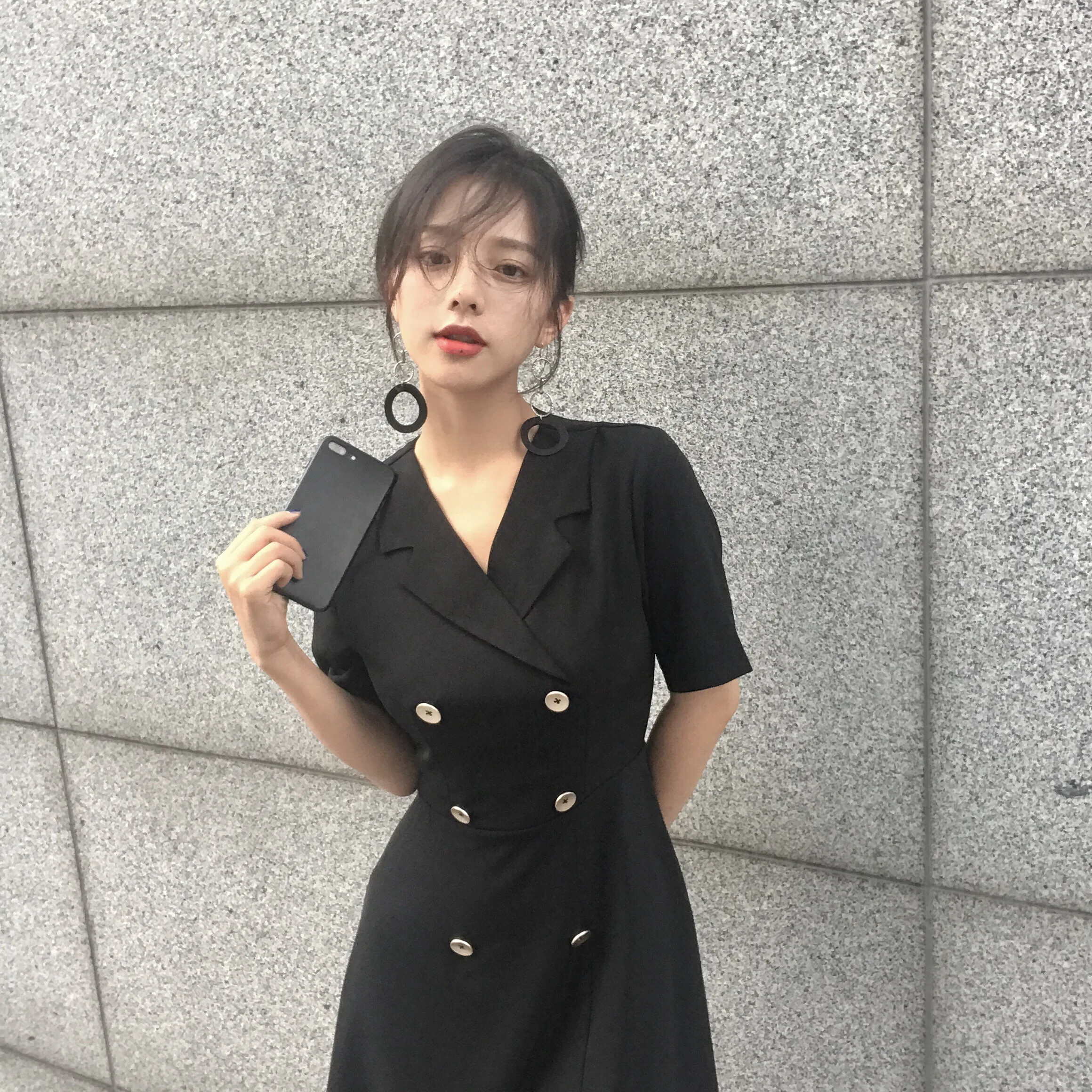 2019 новое летнее черное платье вечерние женские трапециевидные выше колена мини