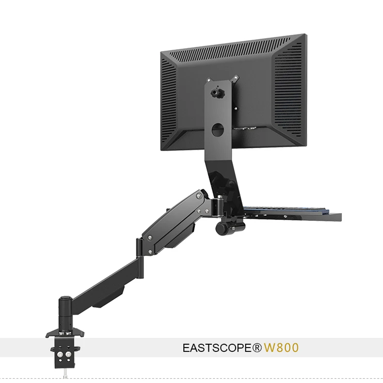 Настольный держатель монитора с бесплатным подъемным движением + для клавиатуры