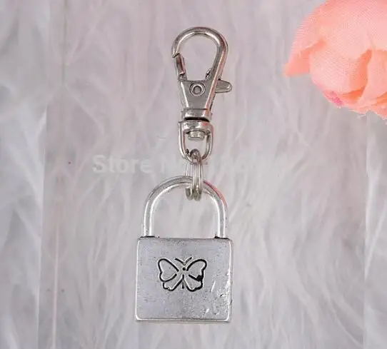 Винтажные серебряные розы пистолет сердце кролик мир голубь Сова замок брелок