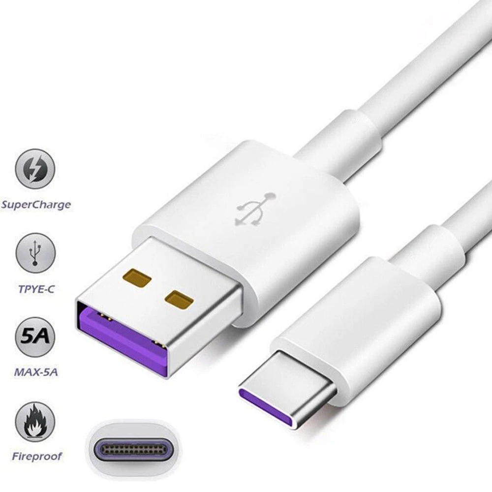 1m/2mType-c super fast charge charging line 2 meters 5A For Mate9/Mate10 P20/Glory V10 | Электроника