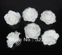12pcs fashion wedding white flower hair twists spins pins free shipping new