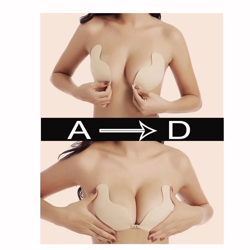 Женский невидимый бюстгальтер сексуальный пуш ап без бретелек плюс размер