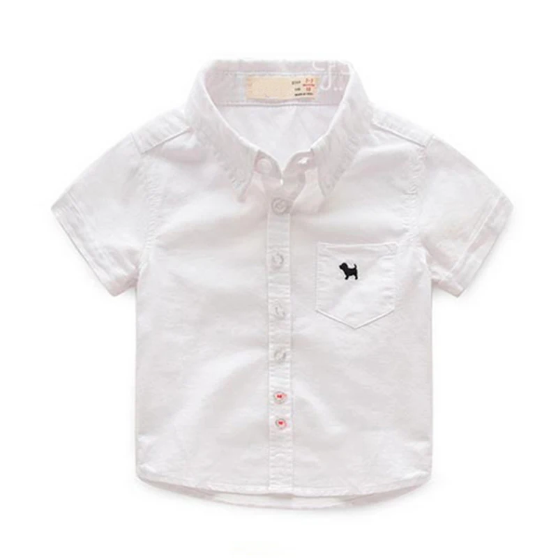 

Baby Boy Shirts For Children 2021 Summer Short Sleeve Shirts Fashion Solid School Kids Boy Shirt Toddler Boy Blouses 2-11 Years
