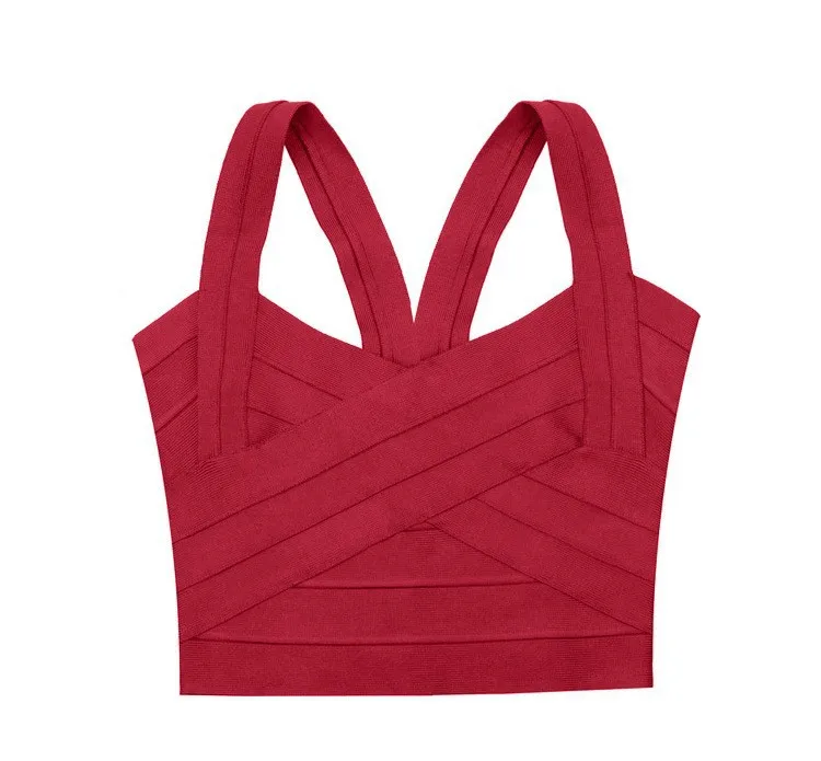 Лето, новинка, blusas femininas, розовый, красный, фиолетовый, черный, бандаж, Открытый Топ для женщин, облегающий эластичный Топ - Цвет: red