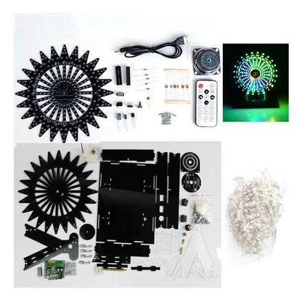 LEORY DIY bluetooth колесо обозрения модель светодиодный светильник комплект дистанционное управление музыкальный спектр электронный DIY Kit DC 9 В 1A