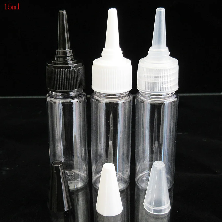 30 шт прозрачная пластиковая пустая бутылка PET15ml многоразовая с твист крышкой