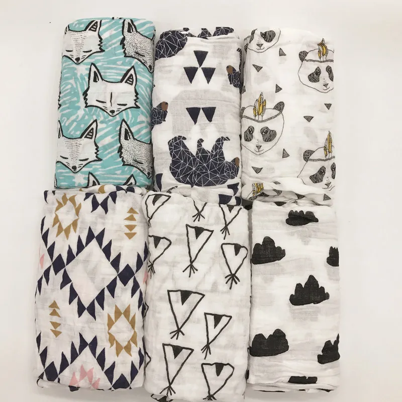 Муслиновое детское Пеленальное Одеяло из 100% хлопка для новорожденных банное