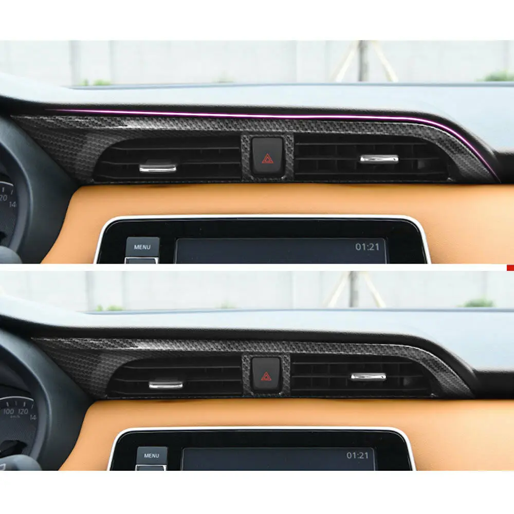 BBQ@FUKA For Nissan Kicks 2017 Car Console Air Vent Outlet Cover Trim Carbon Fiber Color ABS parts car styling | Автомобили и