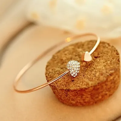 Новый Лидер продаж любовь браслет с кристаллом в форме сердца Для женщин Bling