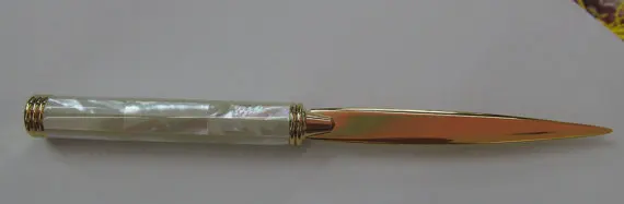 

Top Quality Gold Mop Shell Mother of Pearl & Sterling Knives Flatware Set Cutlery Envelopes knife 20CM