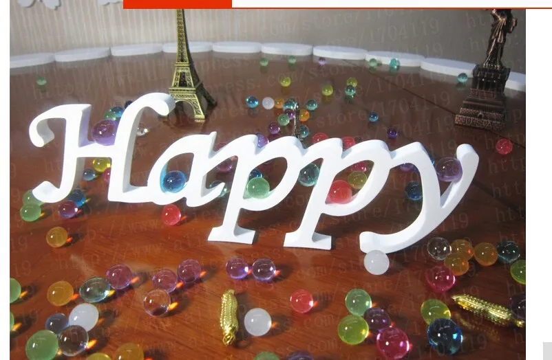 

Белые буквы, популярные наклейки на стену для дня рождения, вечеринки, дома, декоративные 3D свадебные украшения, деревянные буквы, миниатюрн...