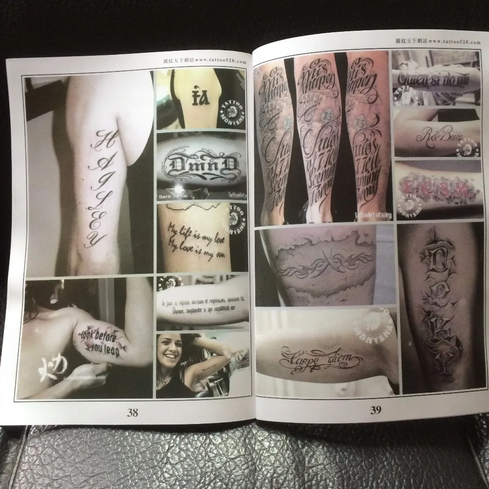 Тату флэш книги . Английский шрифт (BOOK 8) 48 больших страниц|tattoo flash book|flash tattoo booktattoo