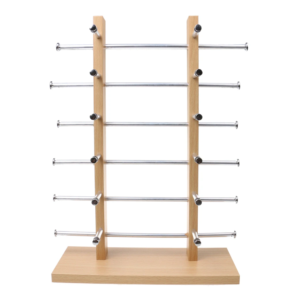 Держатель для очков и солнцезащитных очков из дерева на 6 уровней.