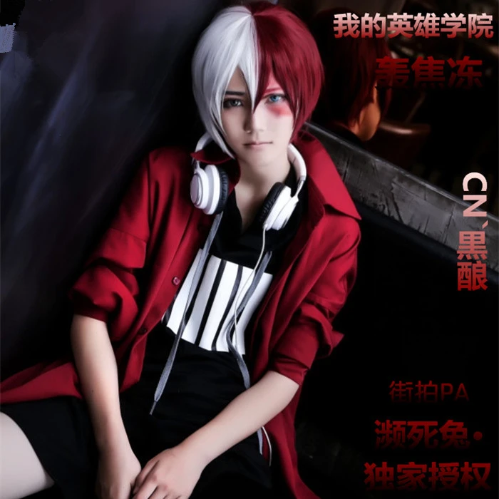 

[STOCK] 2018 Anime Boku no Hero Academia Todoroki Shoto Street Snap Cloth Daily Wear Cosplay Costume For Halloween Free Shipping