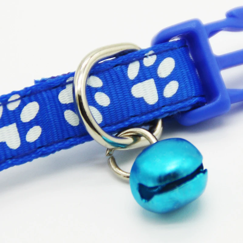 DOGGYZSTYLE 1.0 см Ширина Лапу Печати Pet Ошейник Колокола Воротник Регулируемый