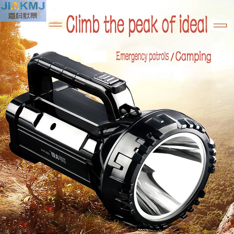 

2018 New LED strong light flashlight,rechargeable searchlight super bright outdoor patrol multi-function portable miner's lamp