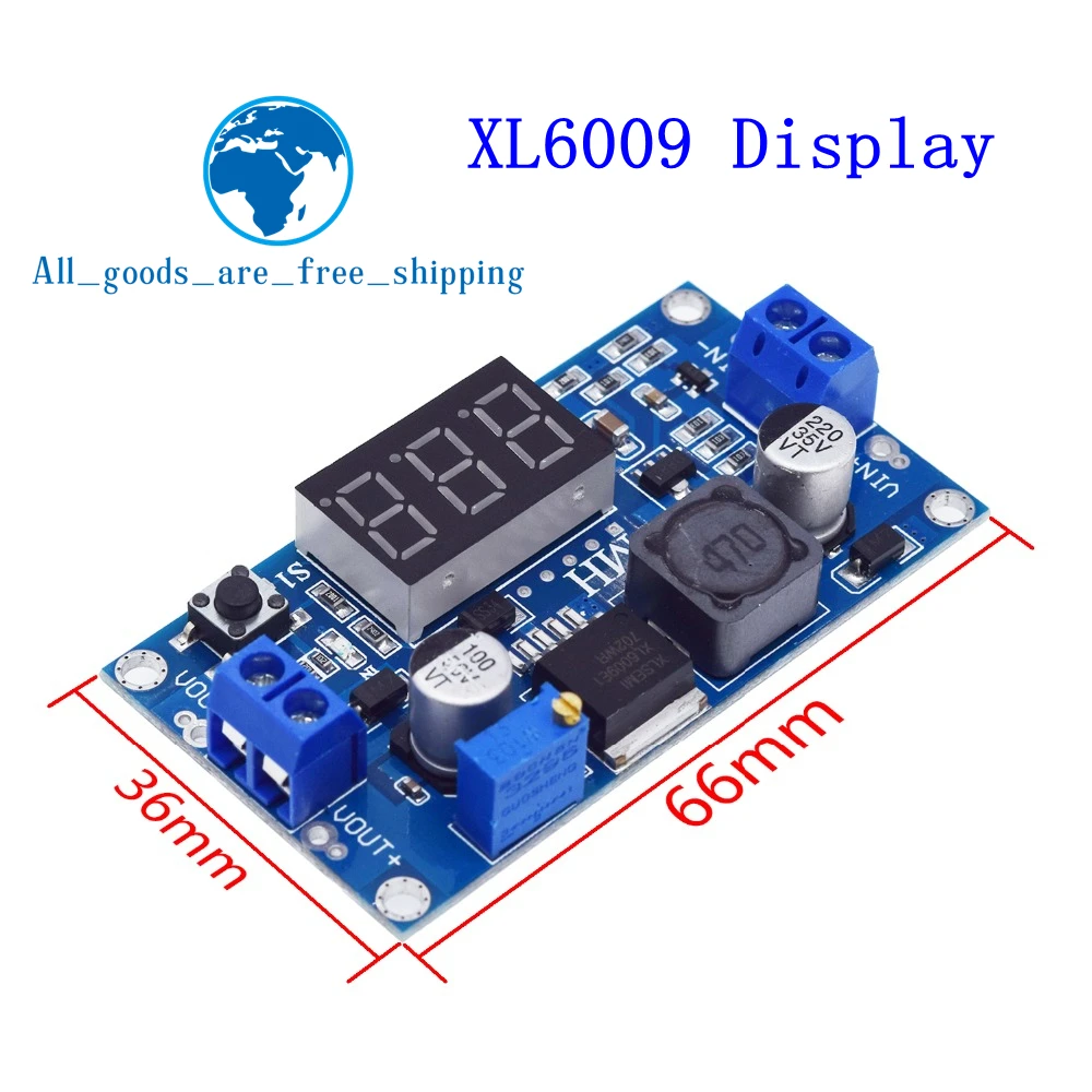 TZT Boost Buck DC-DC, Регулируемый понижающий преобразователь XL6009, модуль питания 20 Вт, 5-32 В, 1,2-35 в