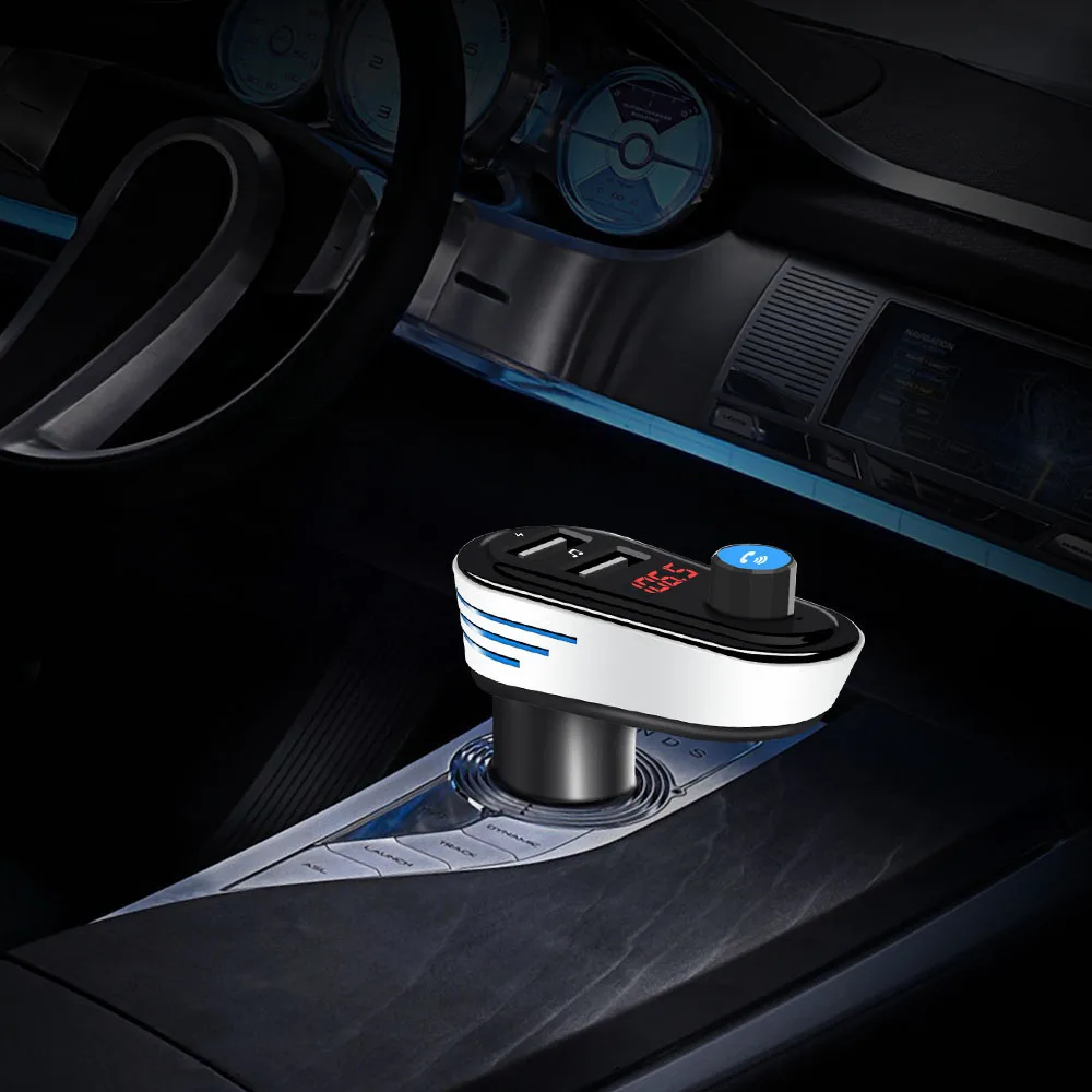AOSHIKE 5V 3.1A FM передатчик USB Bluetooth автомобильный аудио адаптер батарея напряжение